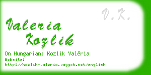 valeria kozlik business card